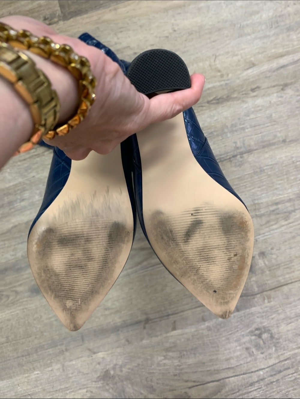 Steve Madden Navy Croc-Embossed Pointed Toe Over-the-Knee Boots size 8 - Picture 6 of 8
